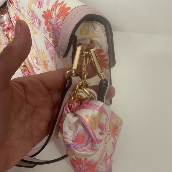 Aldo Butterfly & Floral Pink White Women's Shoulder Bag - Picture 14 of 16